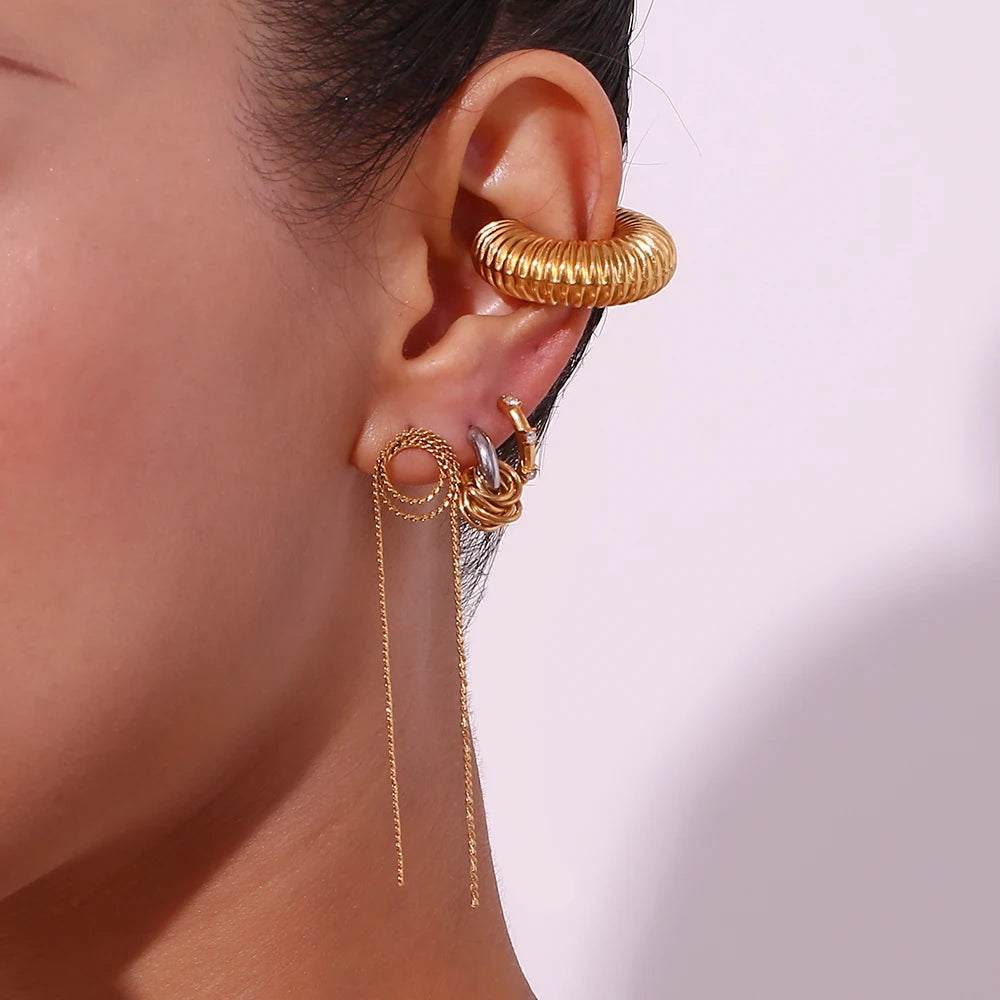 Mini Gold & Silver C-Shaped Hoop Earrings