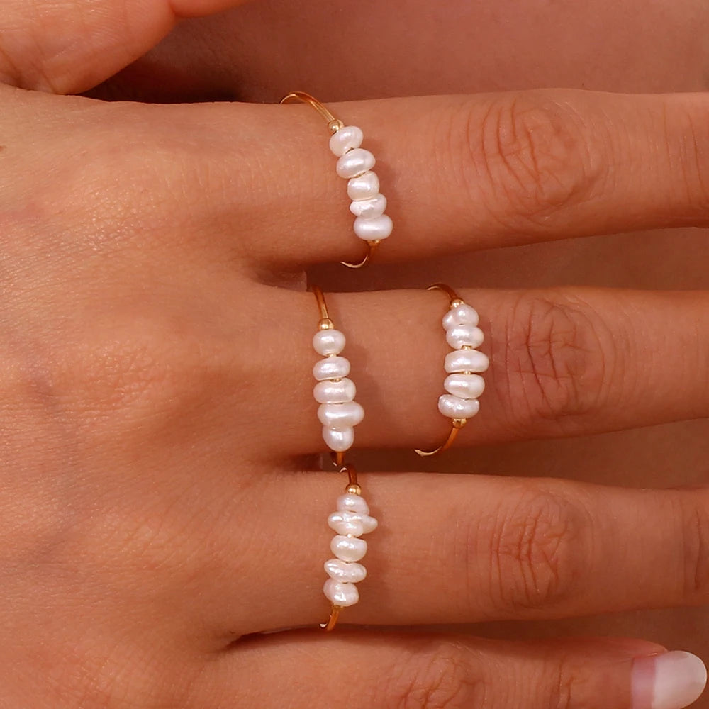 Elegant Freshwater Pearl Gold Ring
