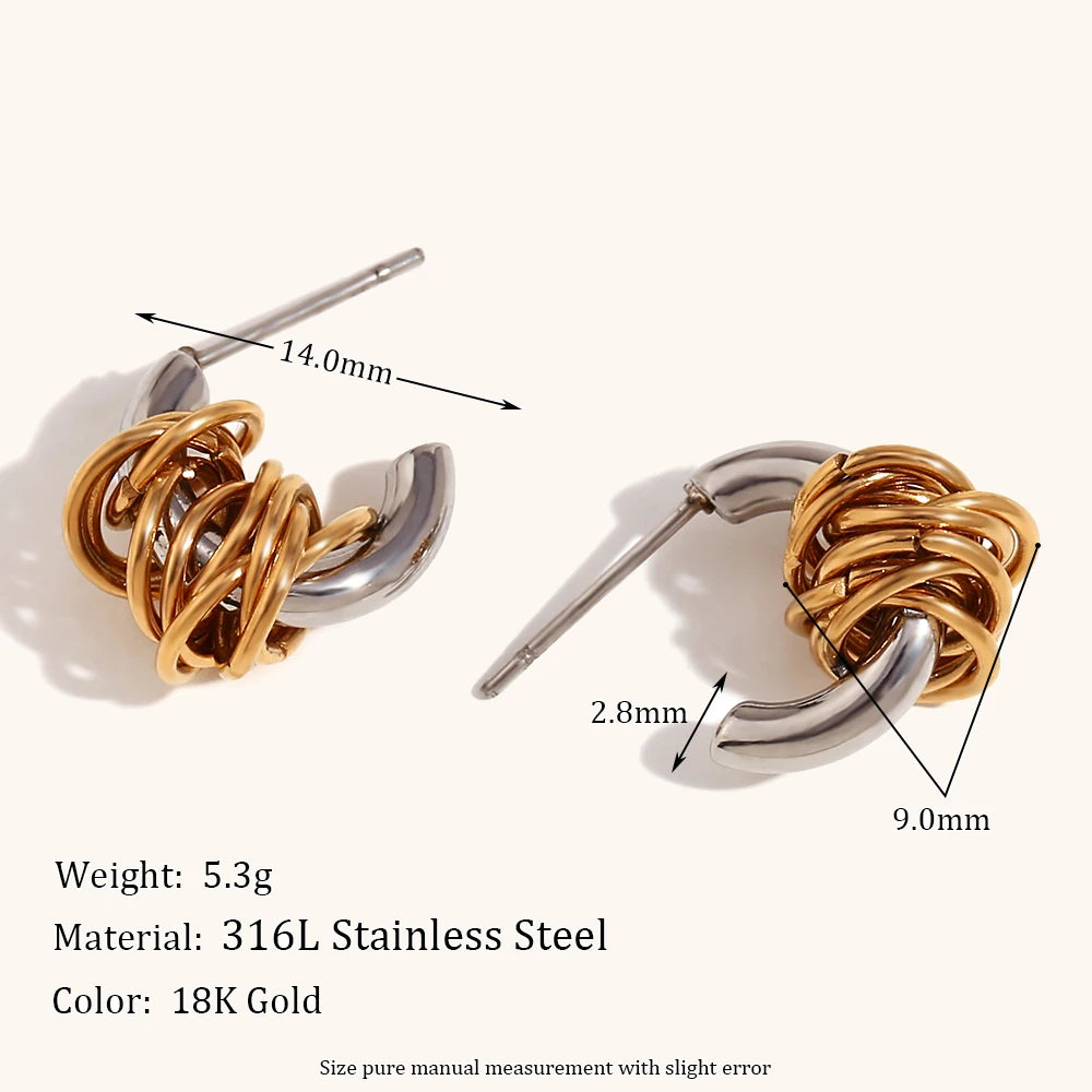 Mini Gold & Silver C-Shaped Hoop Earrings