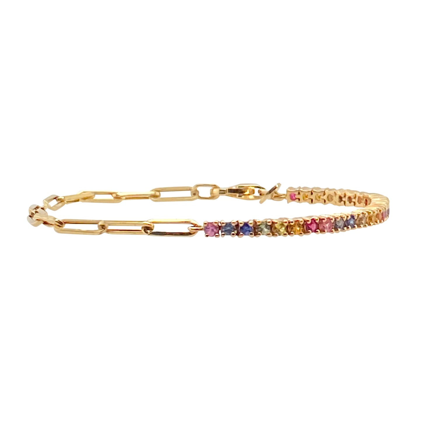Cubic Zirconia Gold Tennis Bracelet