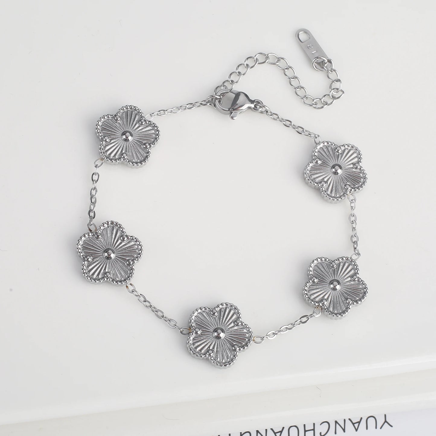 Adjustable Five-Leaf Clover Bracelet