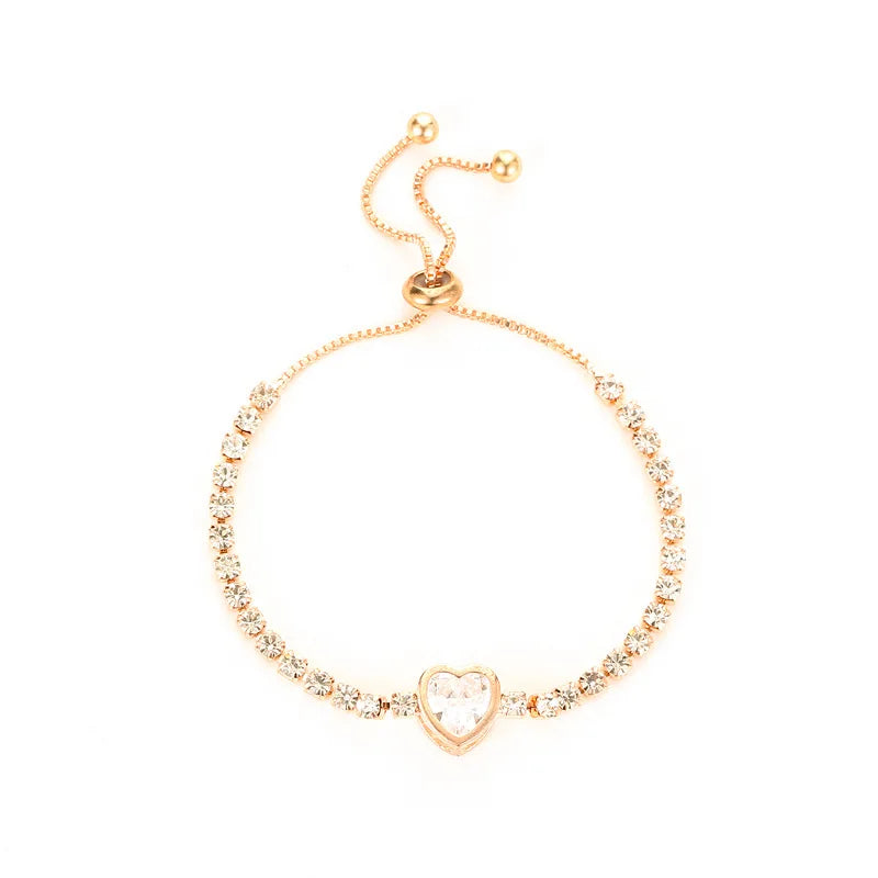 Cubic Zirconia Gold Tennis Bracelet