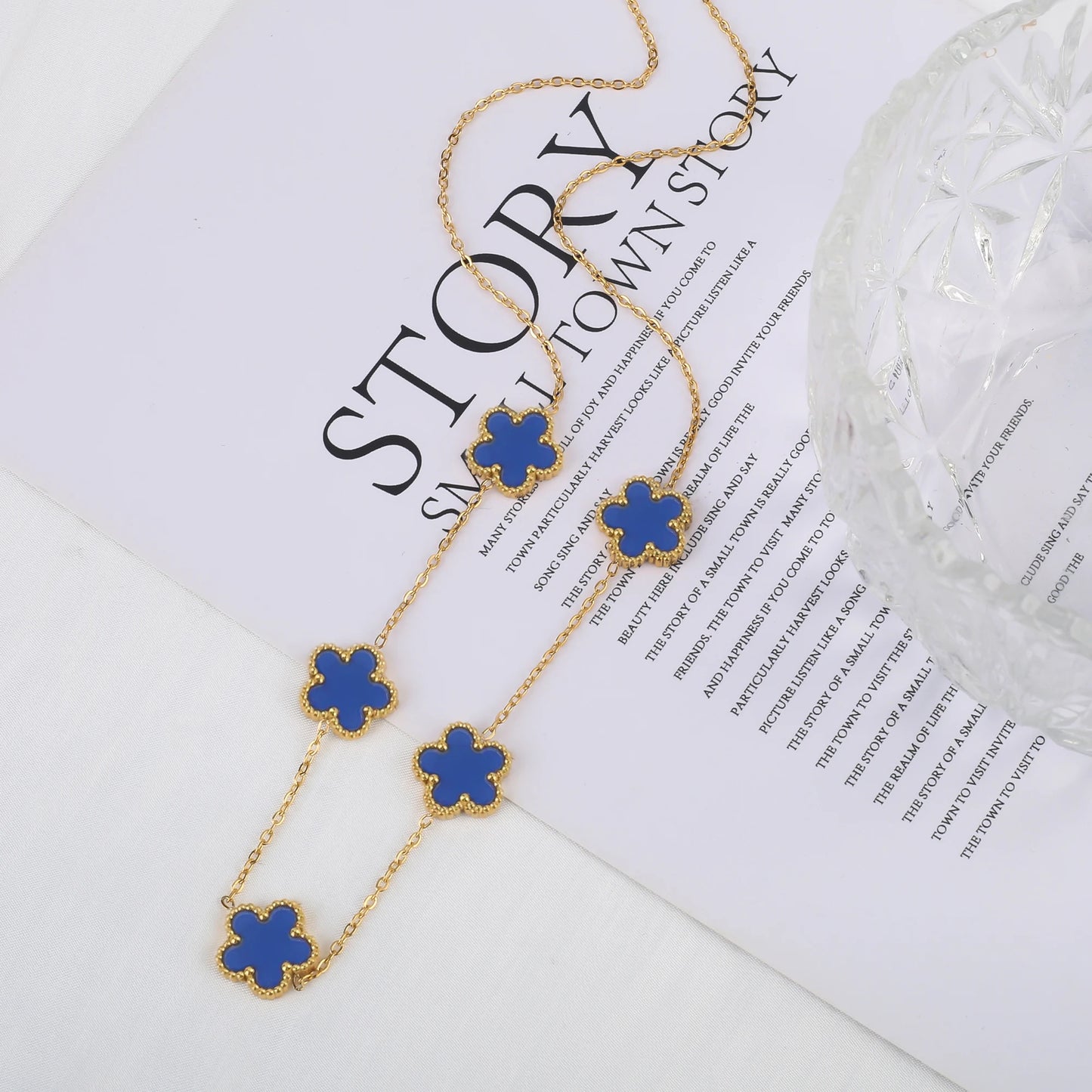 Adjustable Five-Leaf Clover Bracelet