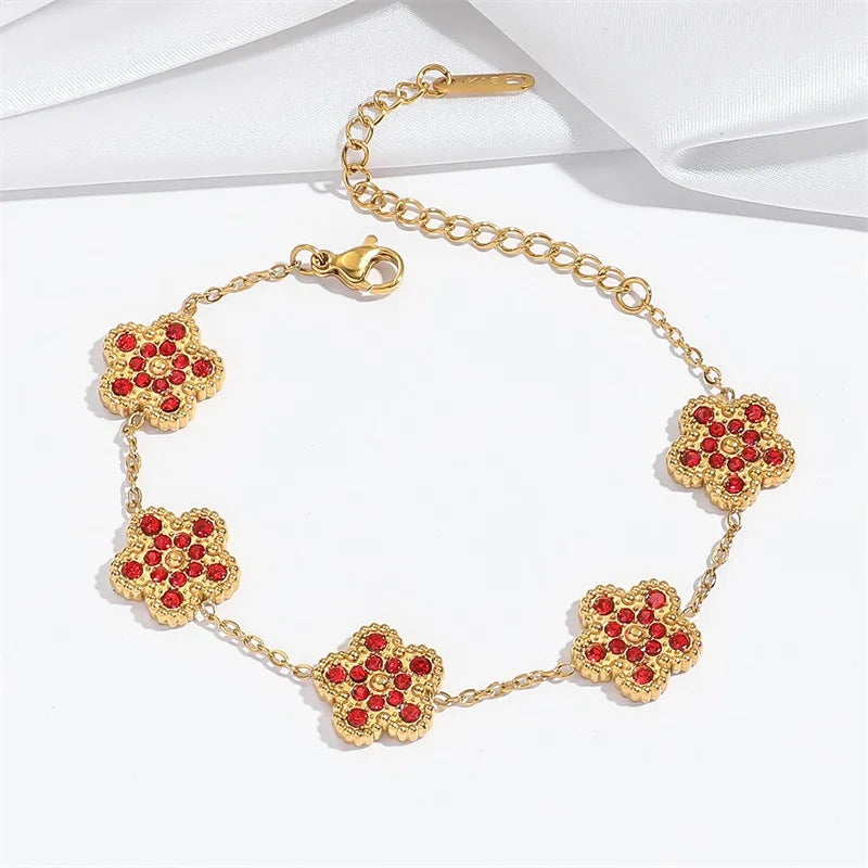 Flower Clover Stainless Steel Bracelet