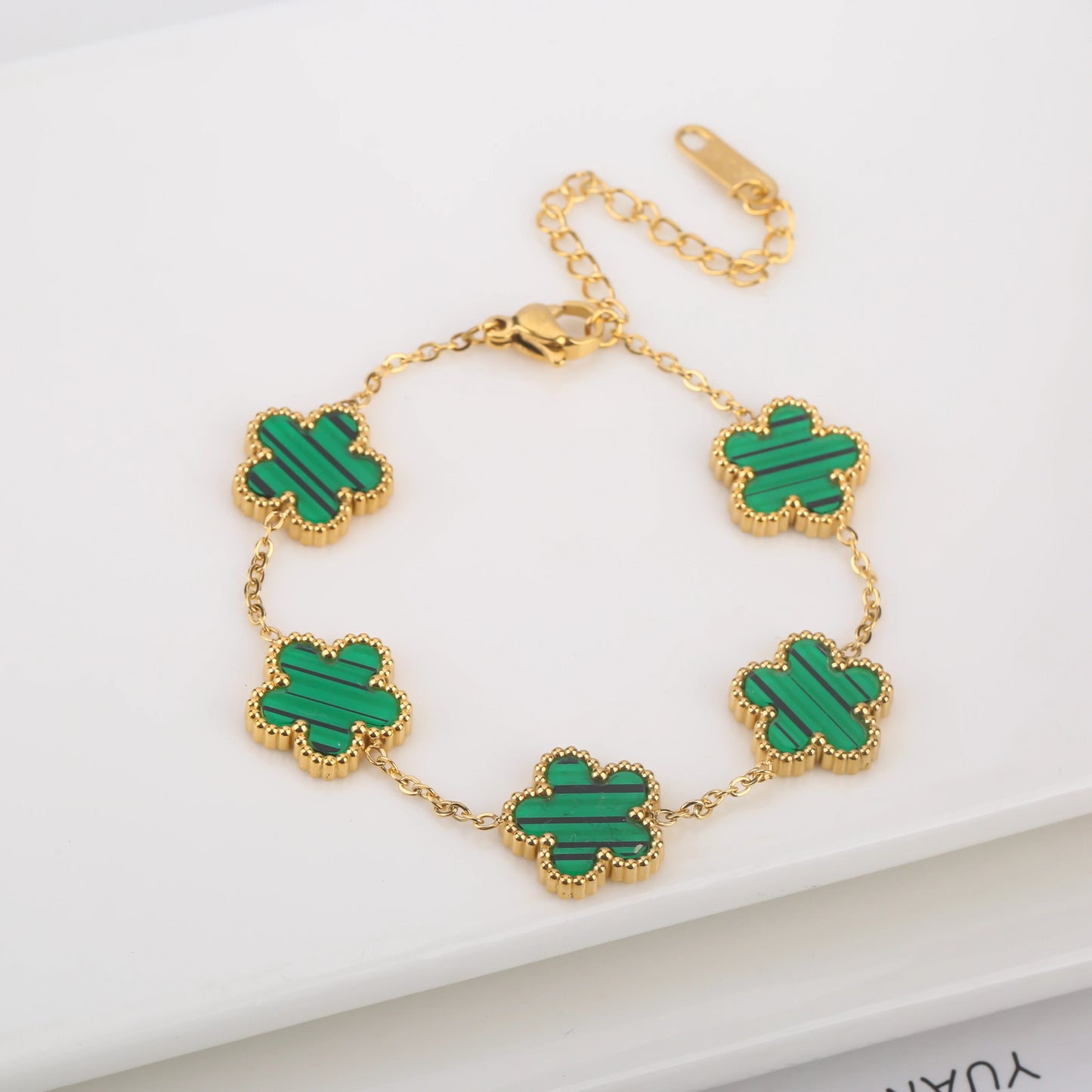 Adjustable Five-Leaf Clover Bracelet