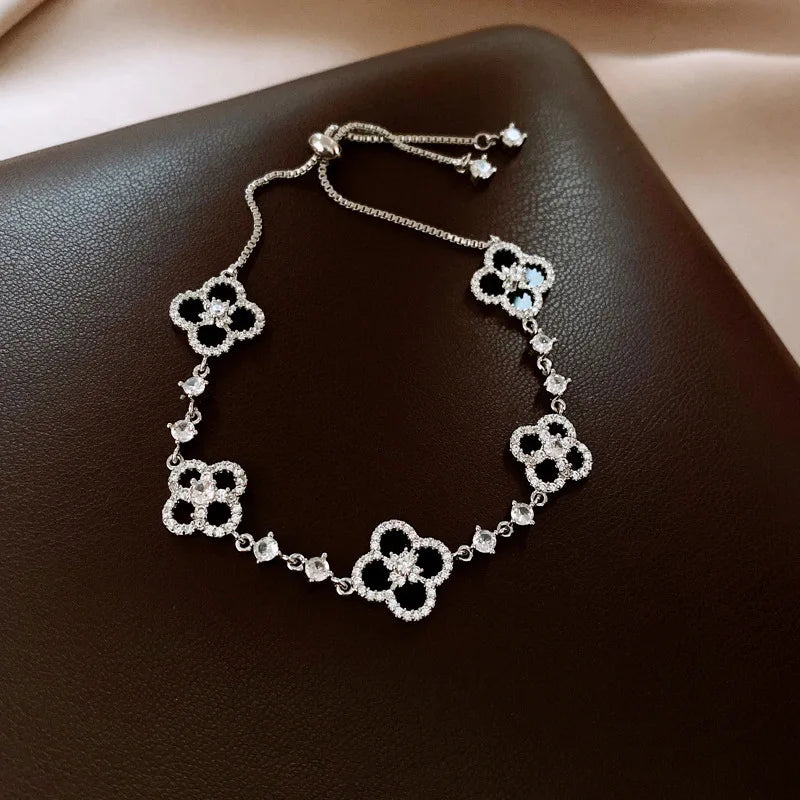 Pink Four-Leaf Clover Bracelet