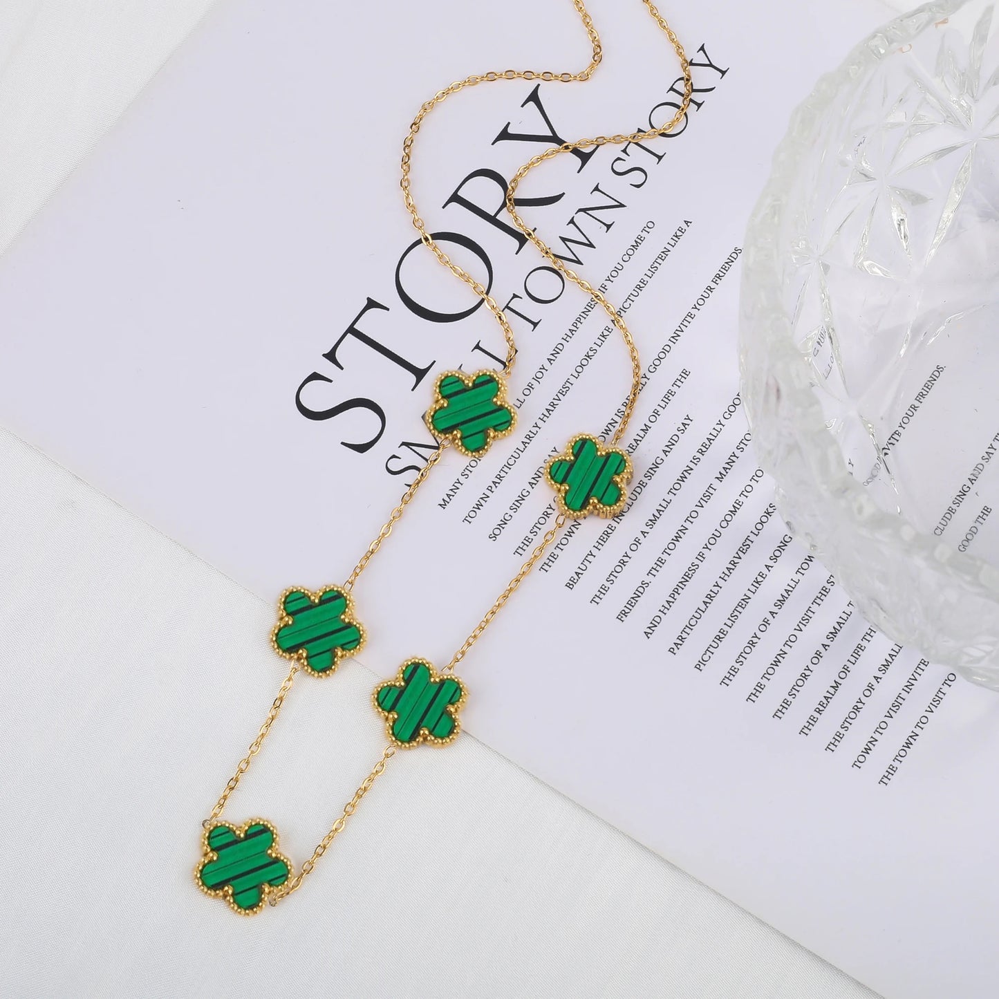 Adjustable Five-Leaf Clover Bracelet