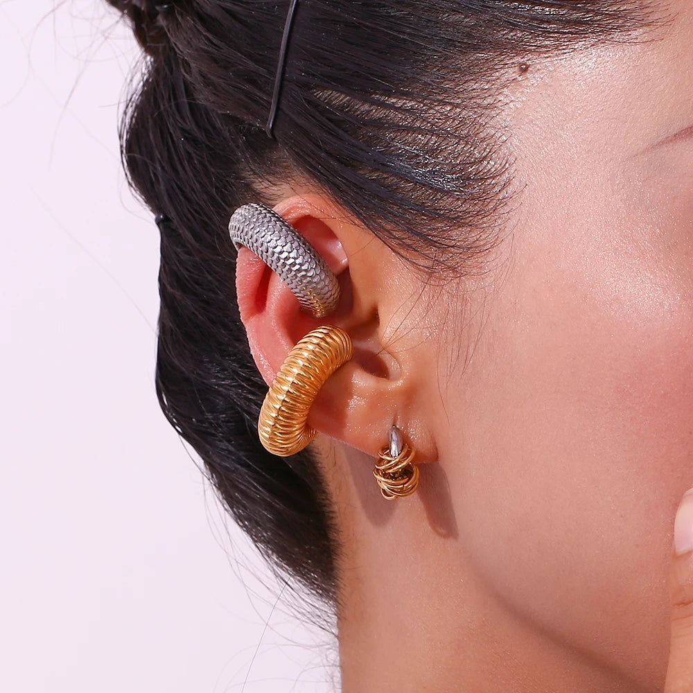Mini Gold & Silver C-Shaped Hoop Earrings