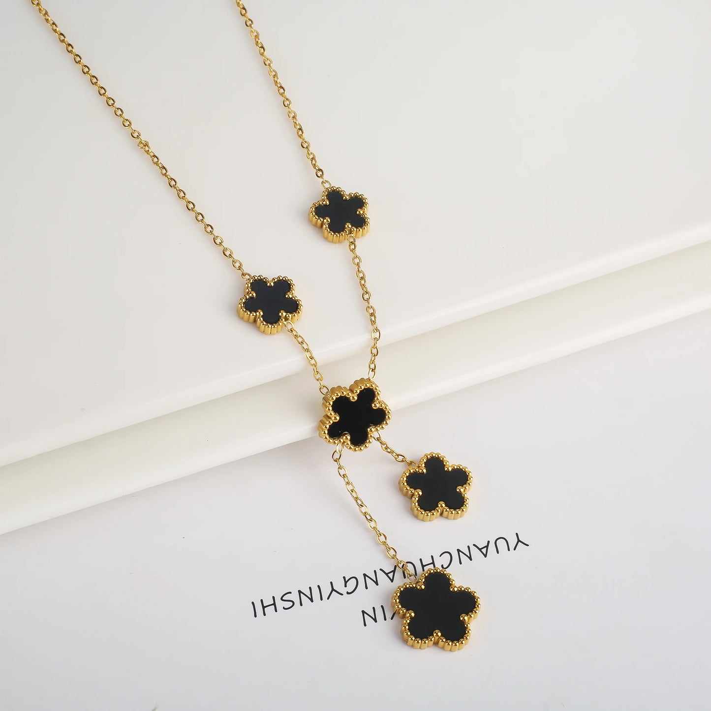 Adjustable Five-Leaf Clover Bracelet