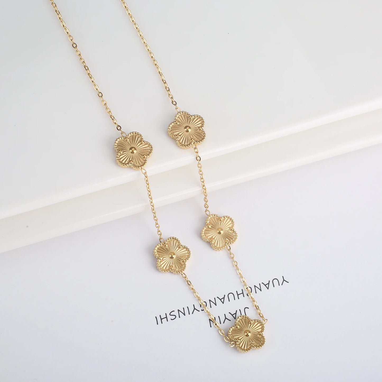 Adjustable Five-Leaf Clover Bracelet