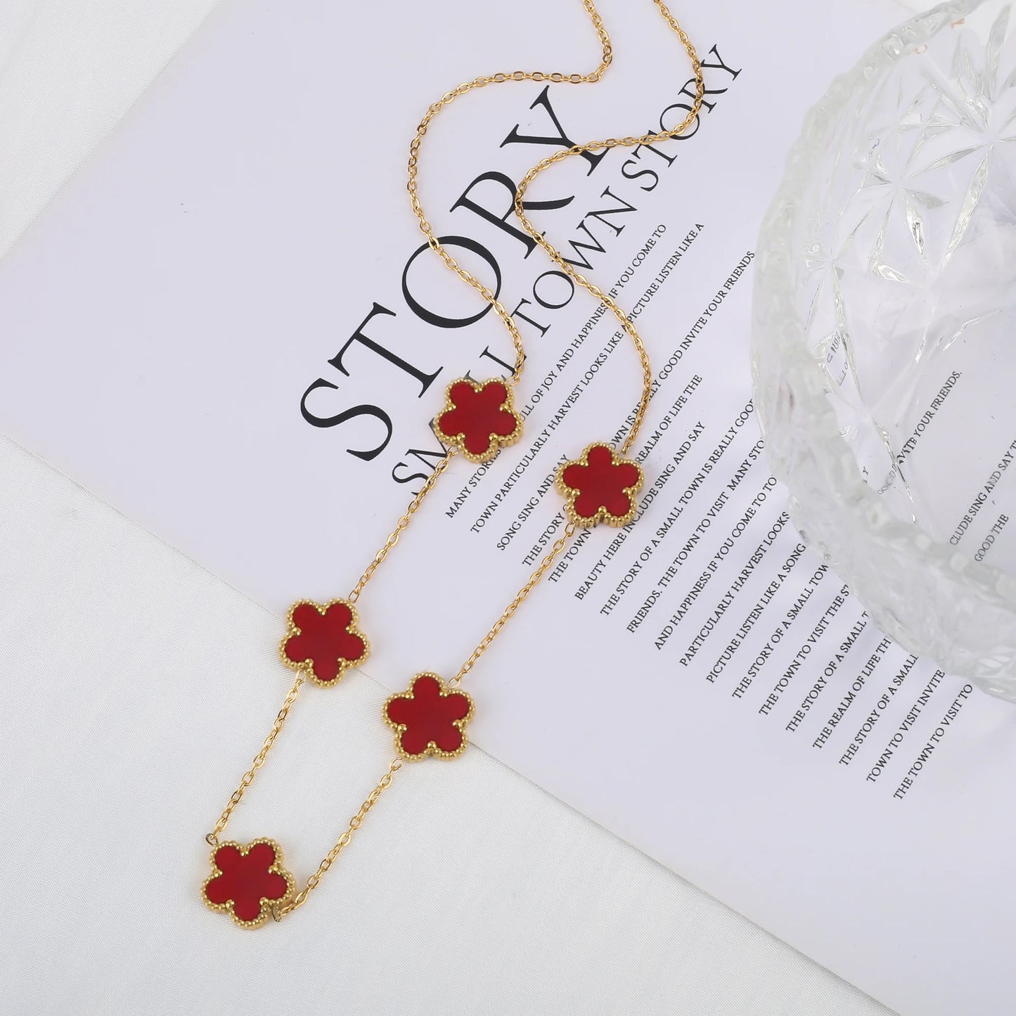 Adjustable Five-Leaf Clover Bracelet