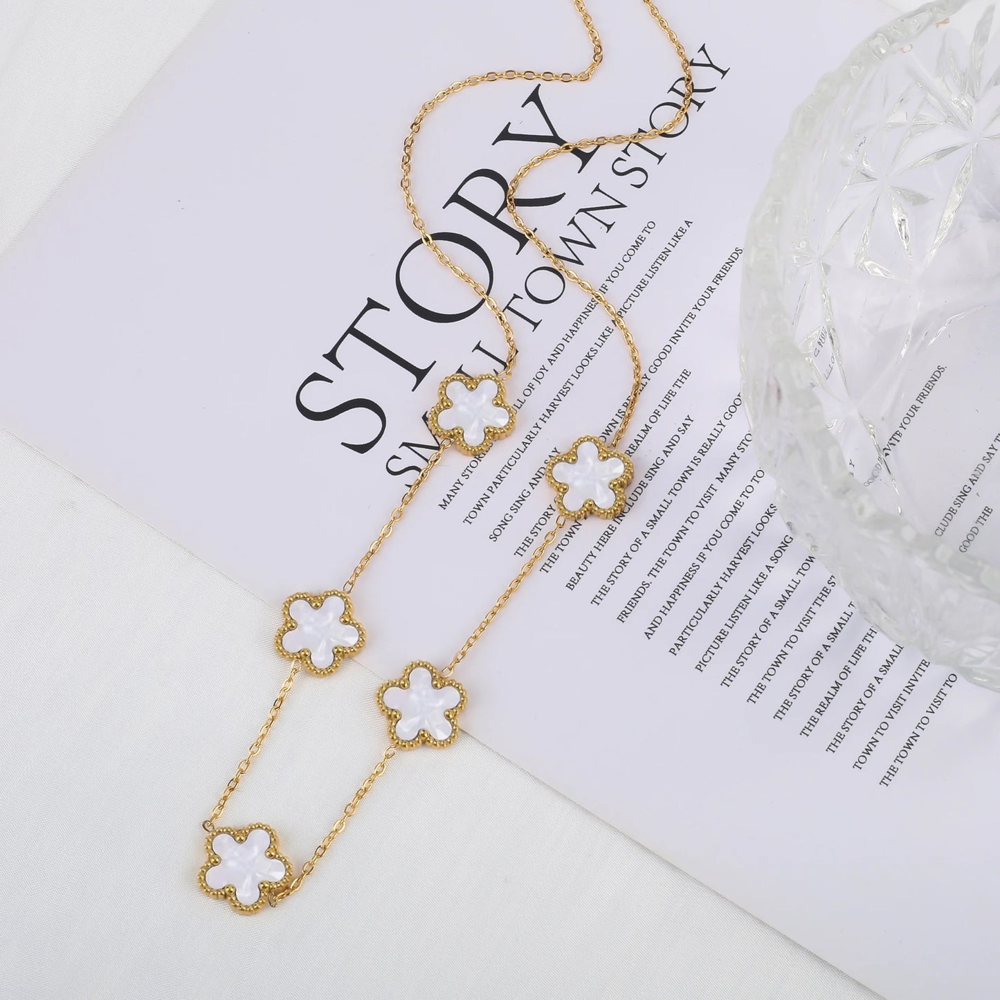 Adjustable Five-Leaf Clover Bracelet