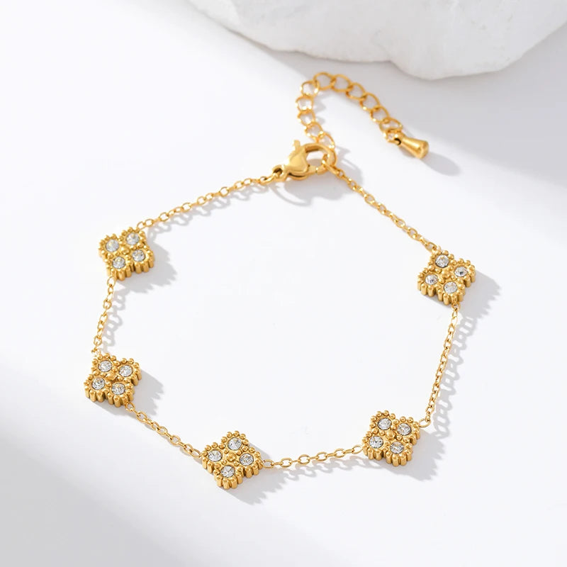 Flower Clover Stainless Steel Bracelet