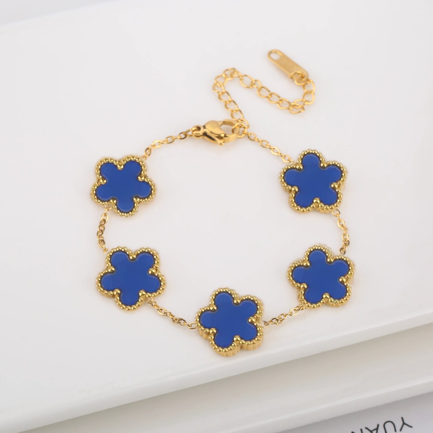 Adjustable Five-Leaf Clover Bracelet