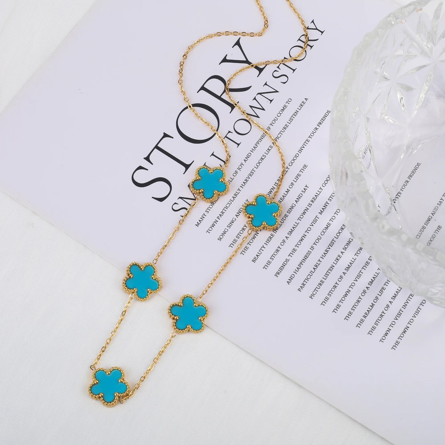 Adjustable Five-Leaf Clover Bracelet