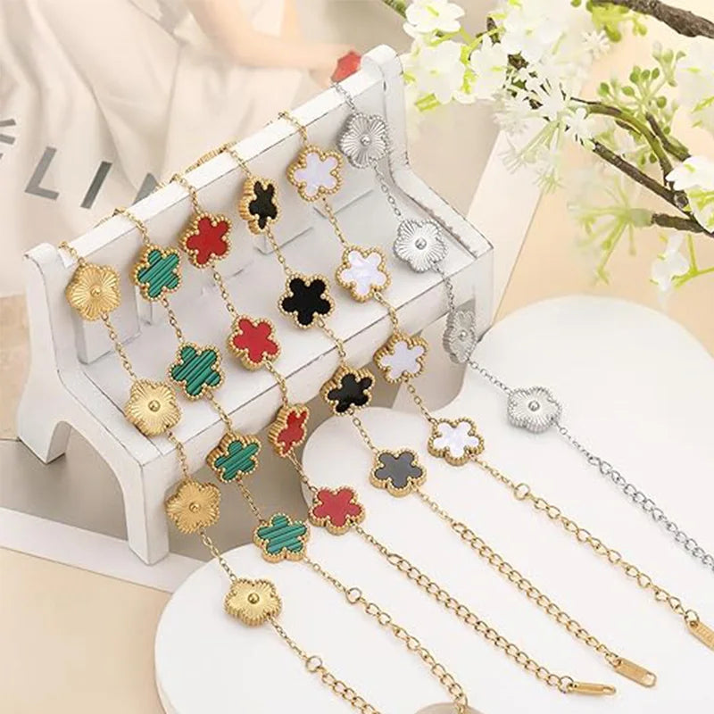 Double-Sided Lucky Clover Bracelet