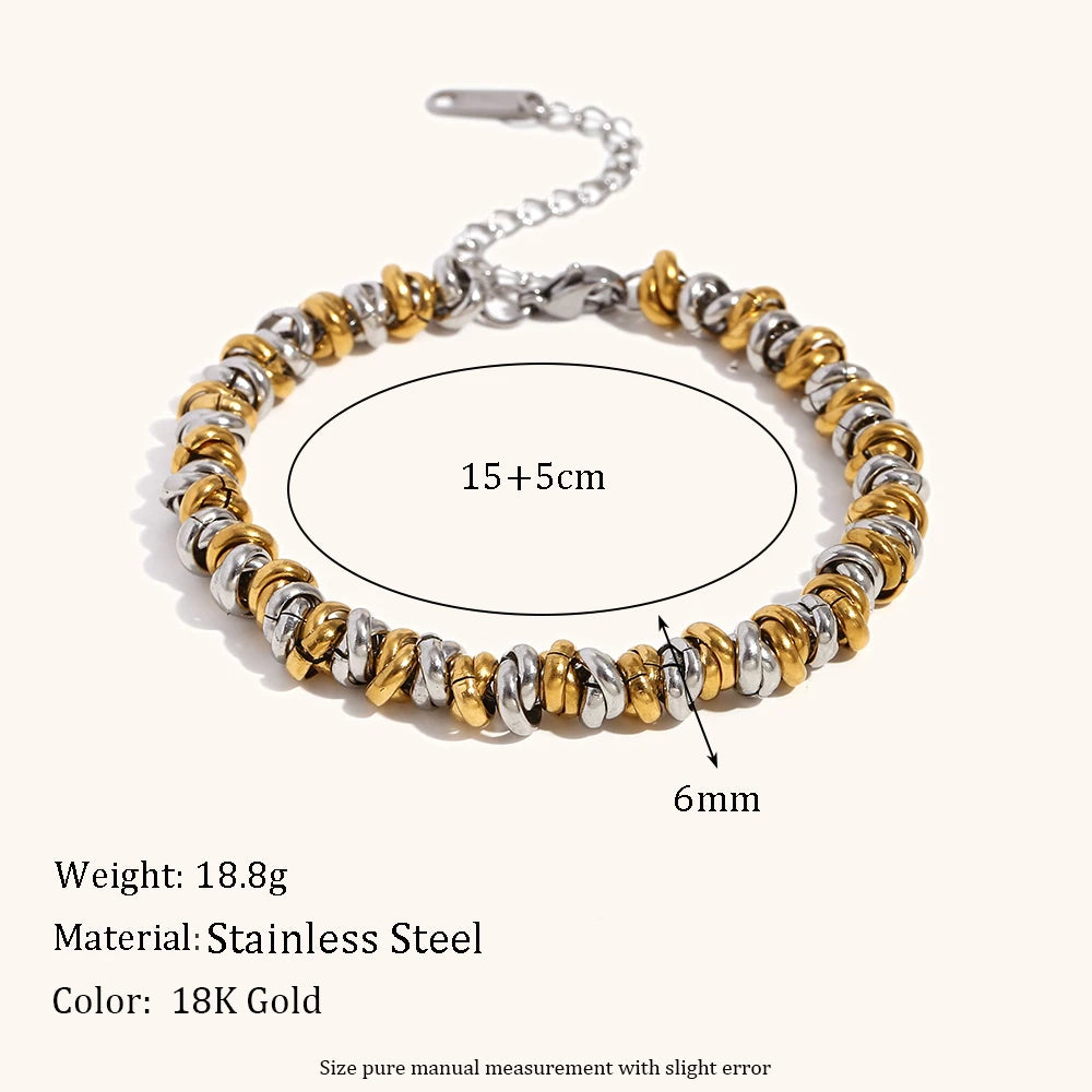 Gold & Silver Dual-Color Beaded Necklace
