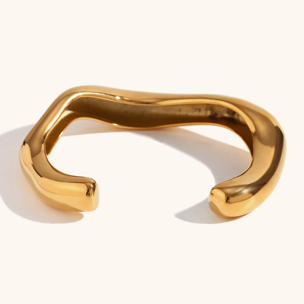 Exaggerated Irregular Liquid Open Bangle