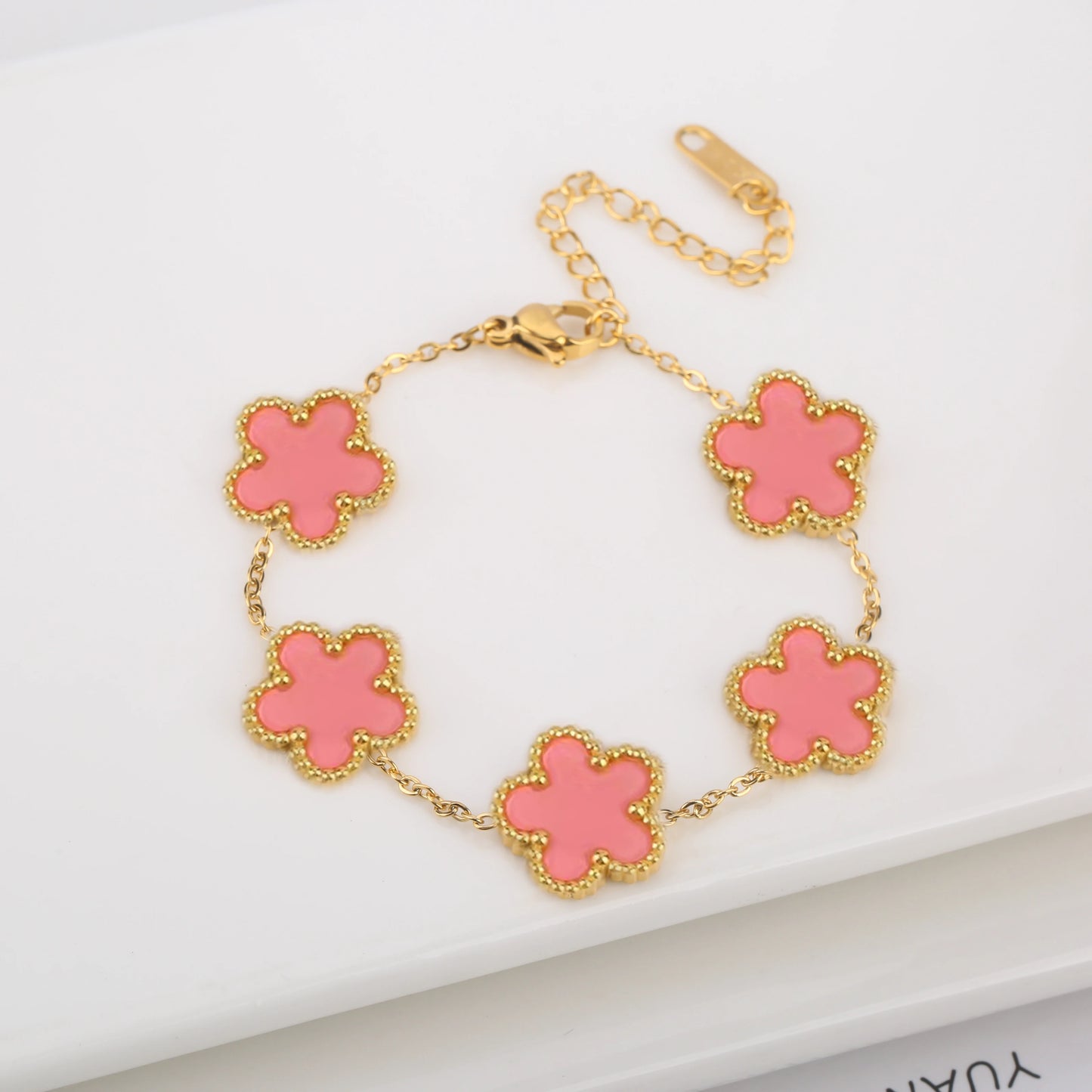 Adjustable Five-Leaf Clover Bracelet