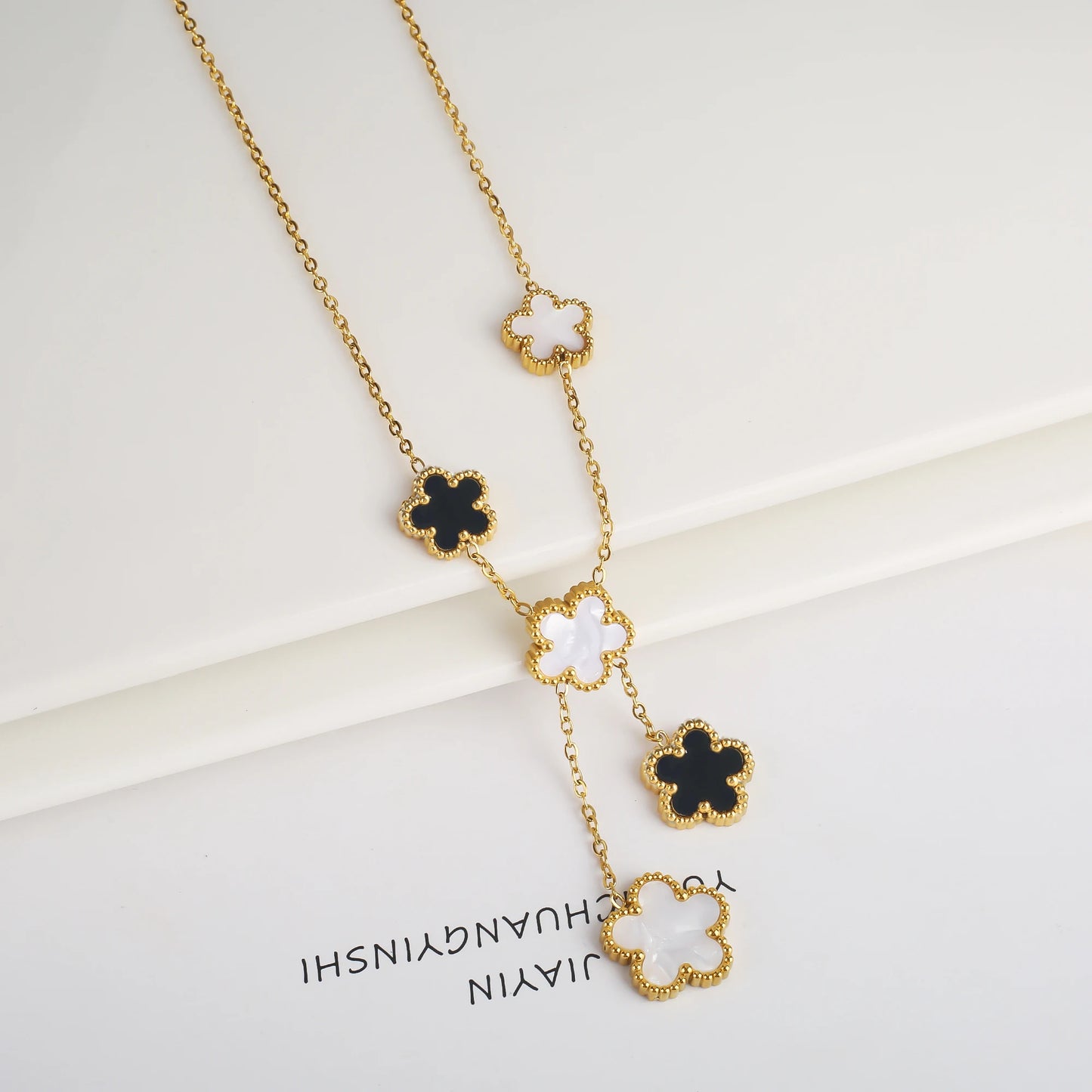 Adjustable Five-Leaf Clover Bracelet
