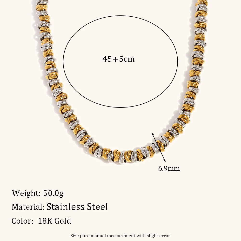 Gold & Silver Dual-Color Beaded Necklace