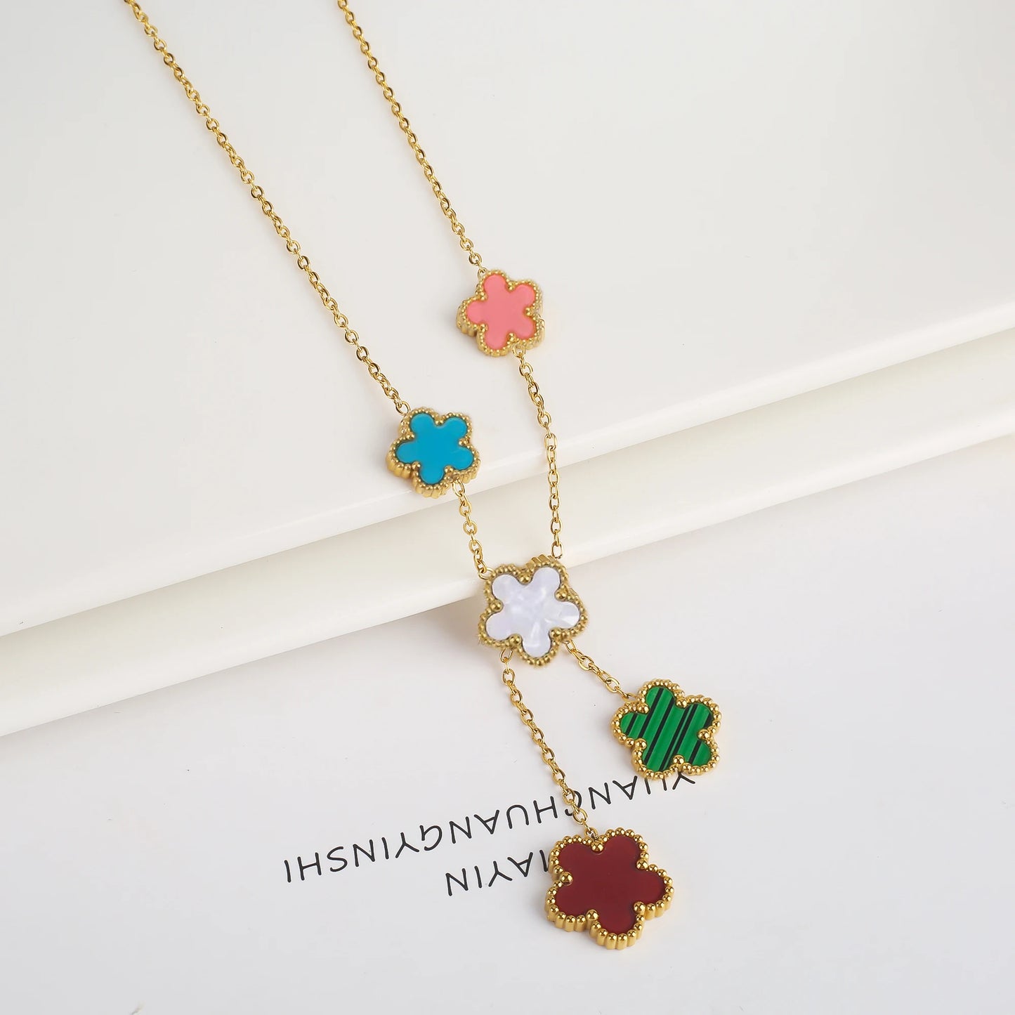 Adjustable Five-Leaf Clover Bracelet