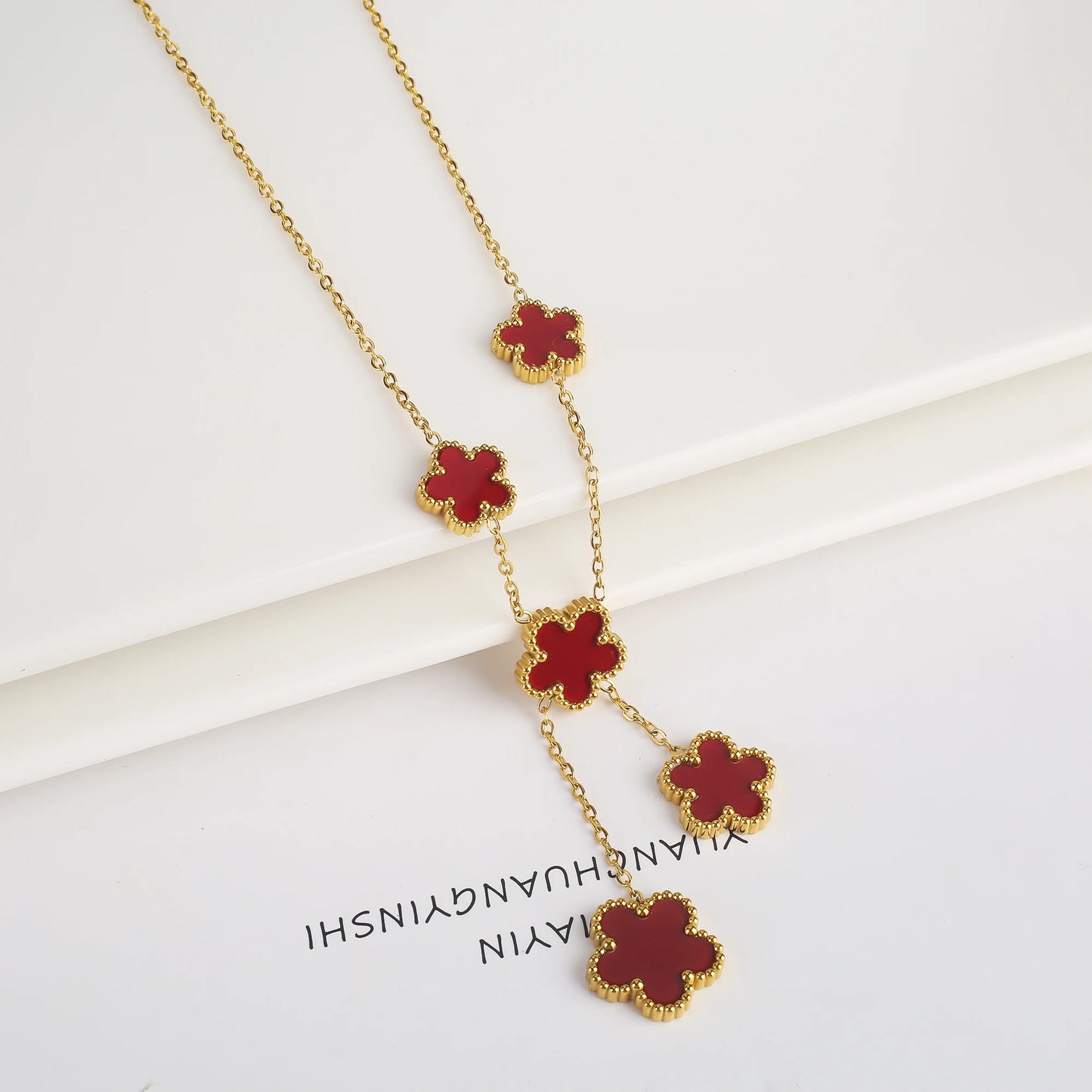 Adjustable Five-Leaf Clover Bracelet