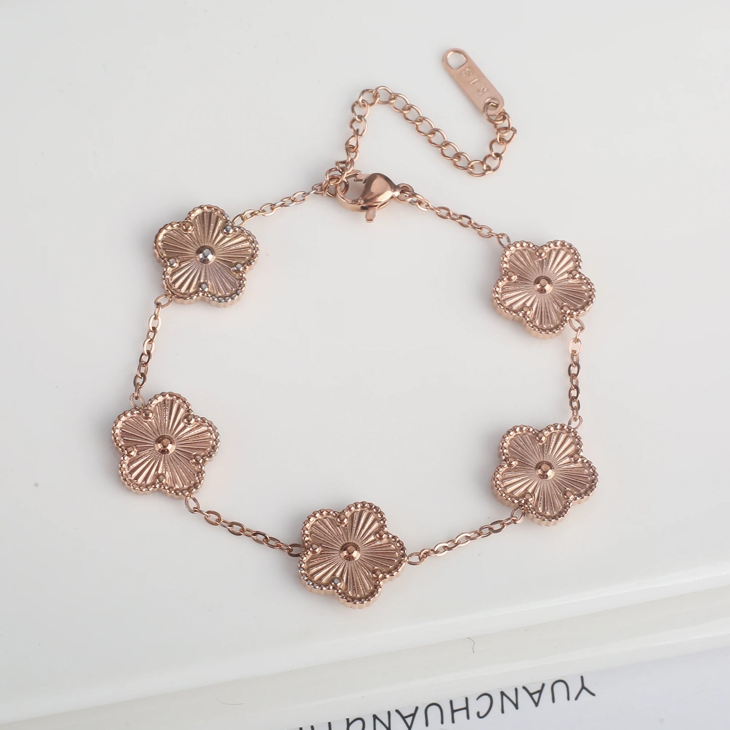 Adjustable Five-Leaf Clover Bracelet