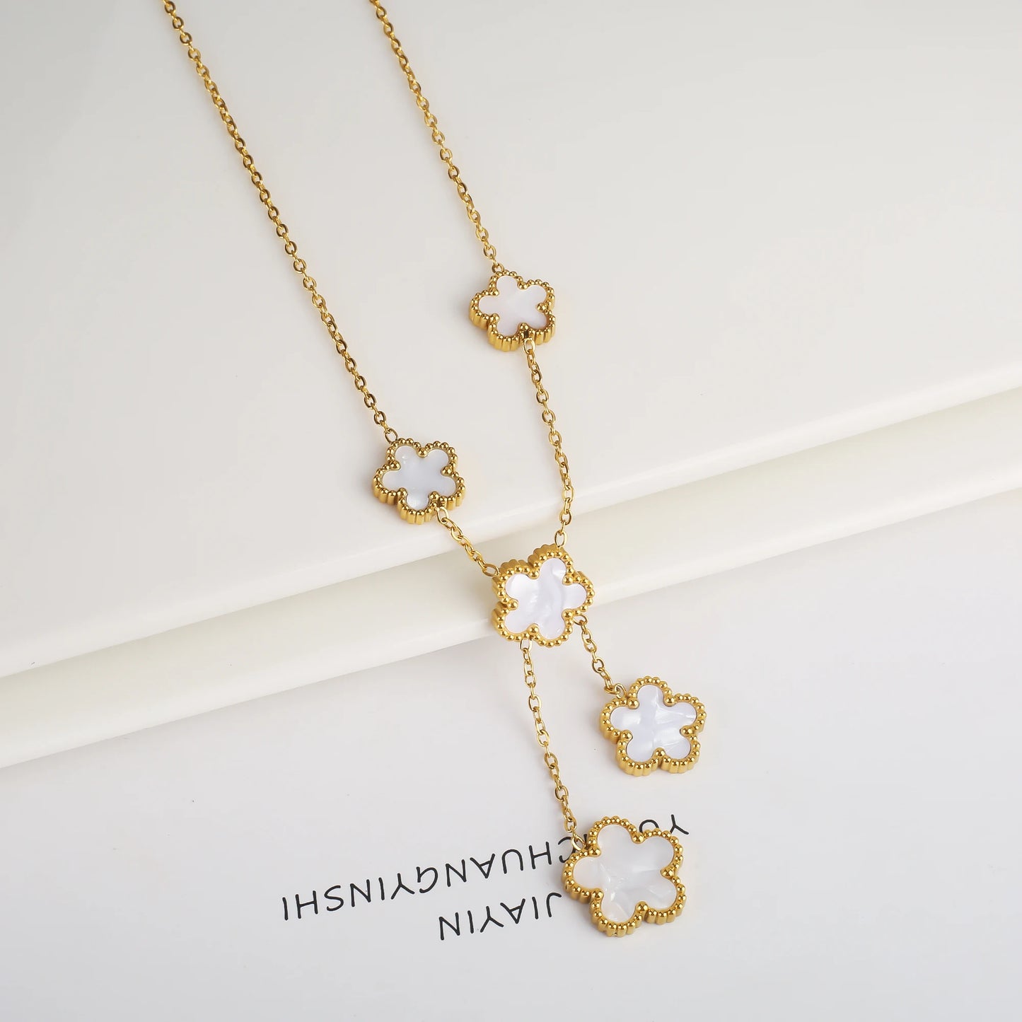 Adjustable Five-Leaf Clover Bracelet