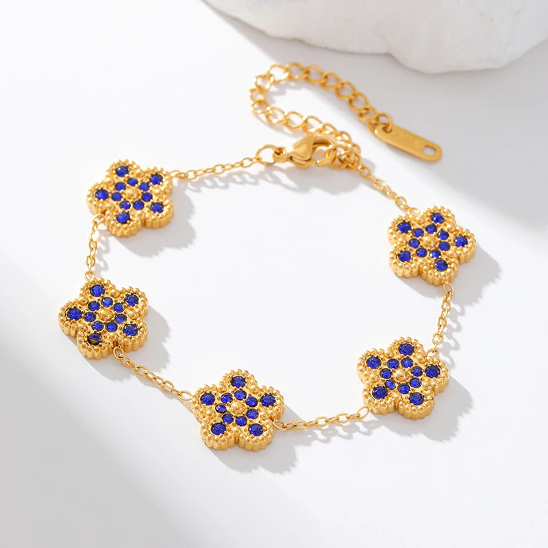 Flower Clover Stainless Steel Bracelet
