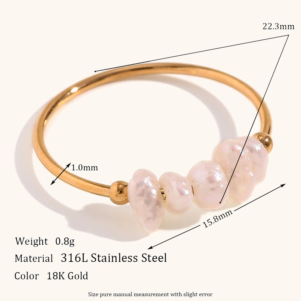 Elegant Freshwater Pearl Gold Ring