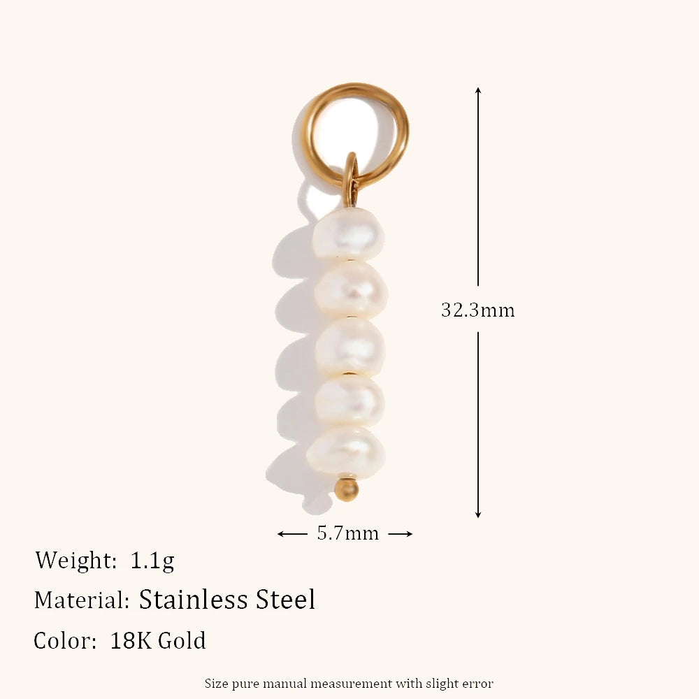 Asymmetric Diamond & Pearl Charm Hoop Earrings