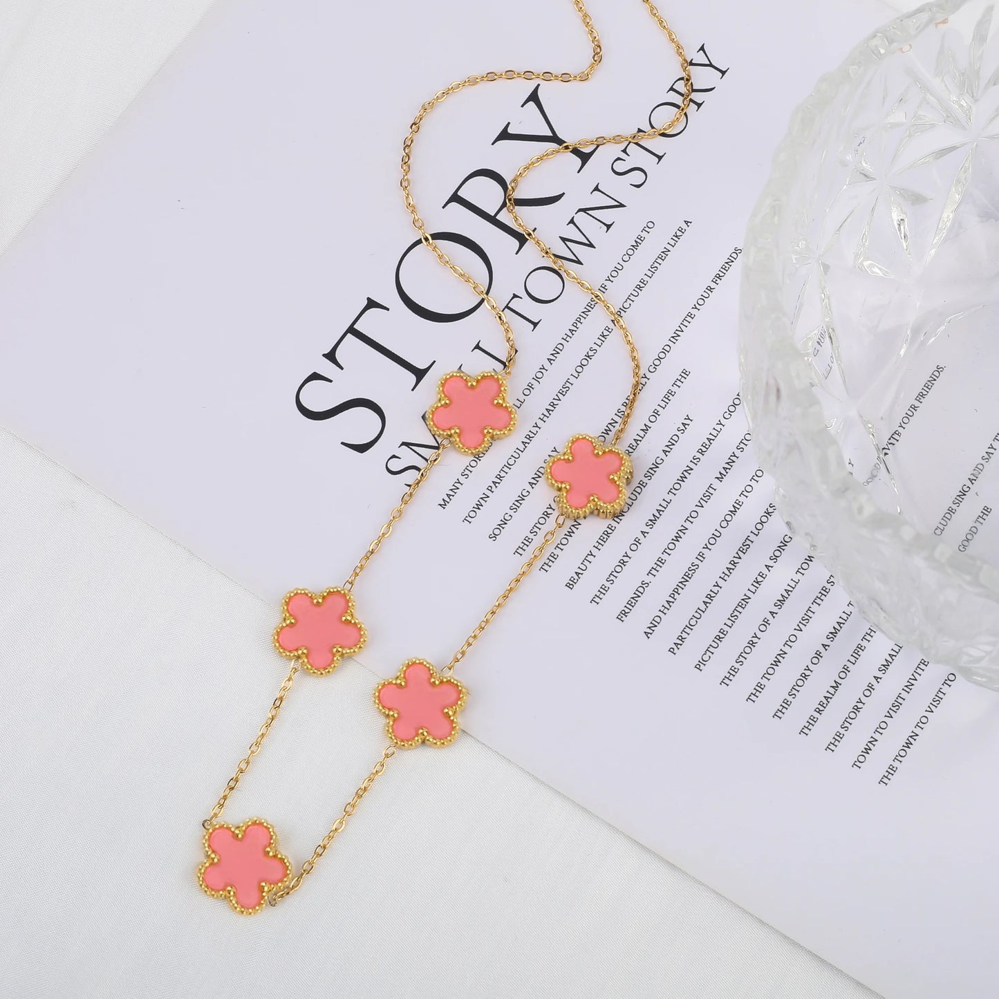 Adjustable Five-Leaf Clover Bracelet