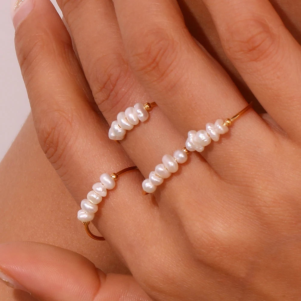 Elegant Freshwater Pearl Gold Ring
