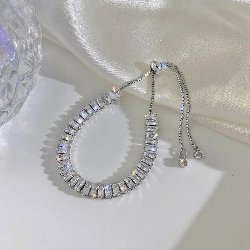 Cubic Zirconia Gold Tennis Bracelet