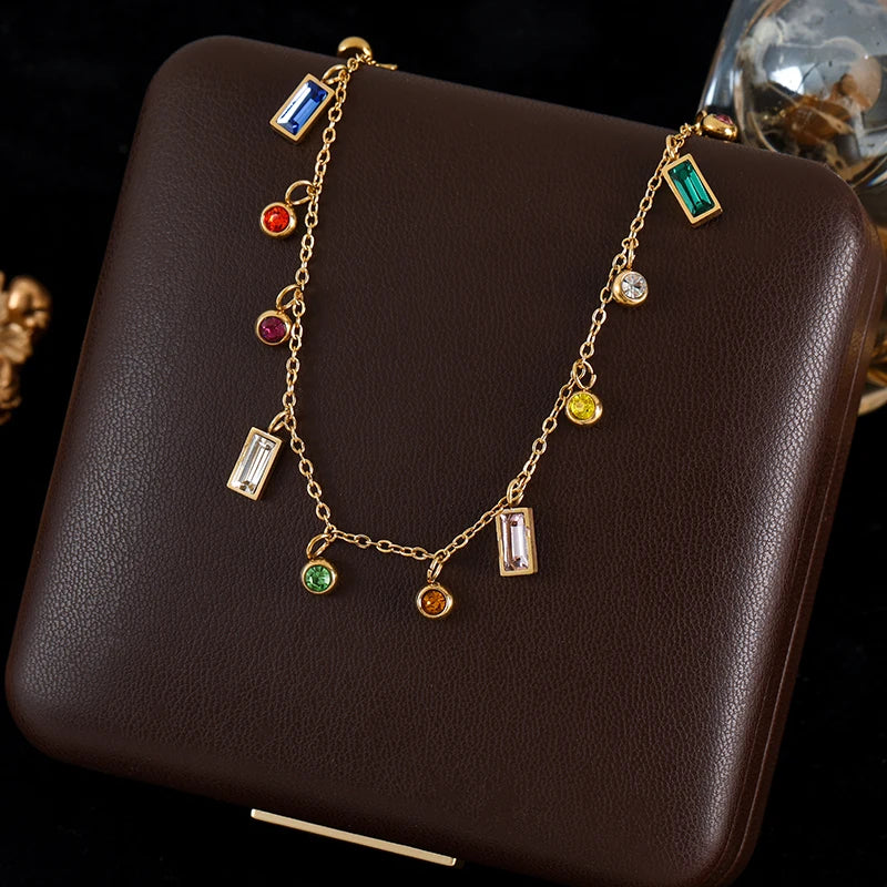 Clover Flower Zircon Necklace