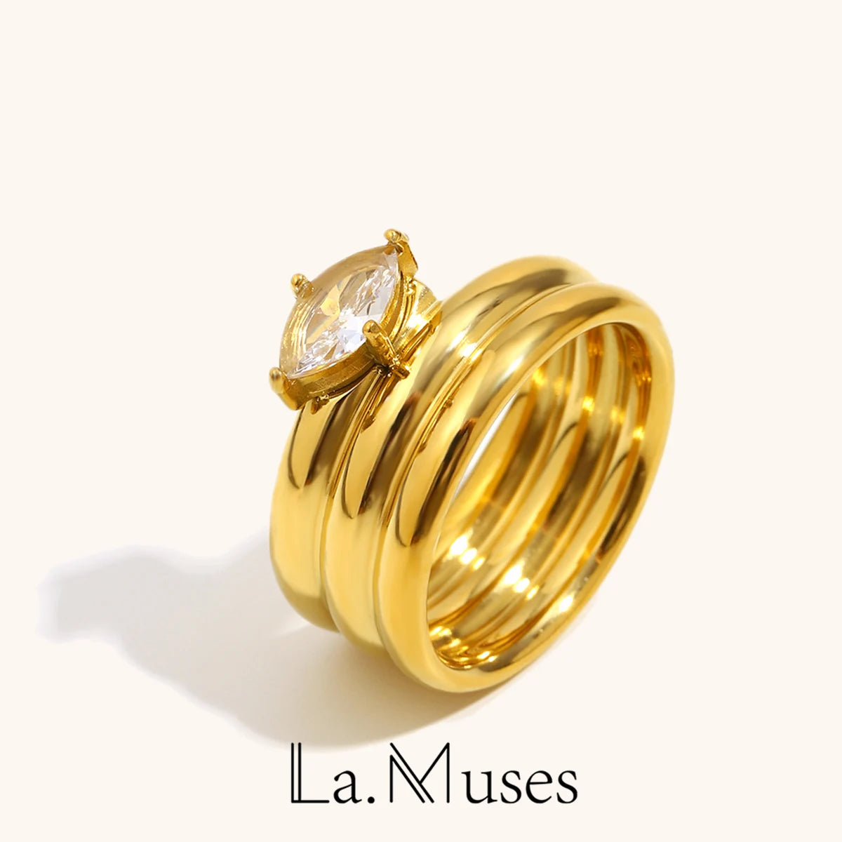 Multilayer Horse Eye Zircon Ring