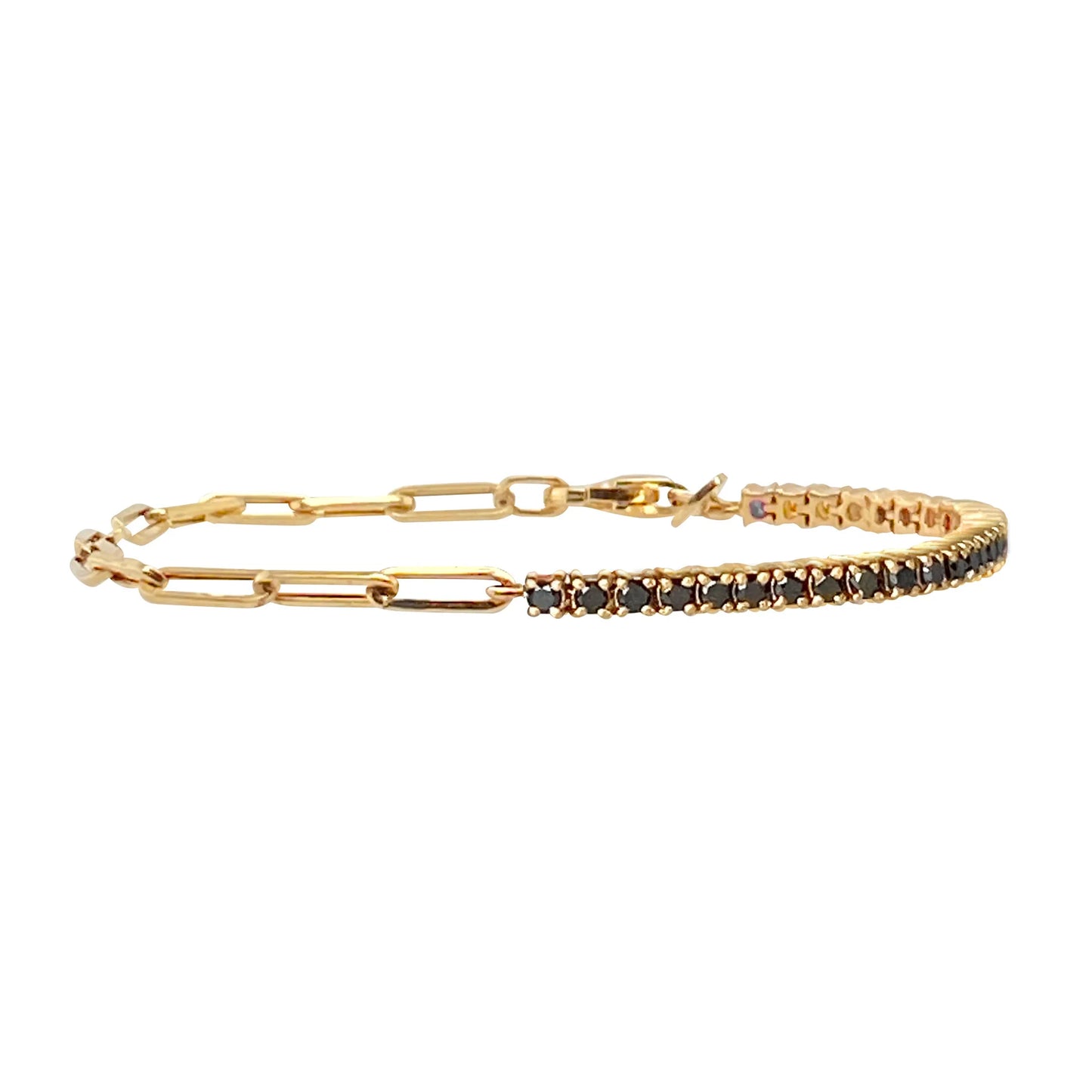 Cubic Zirconia Gold Tennis Bracelet