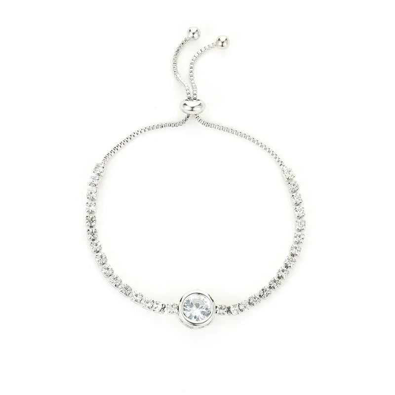 Cubic Zirconia Gold Tennis Bracelet
