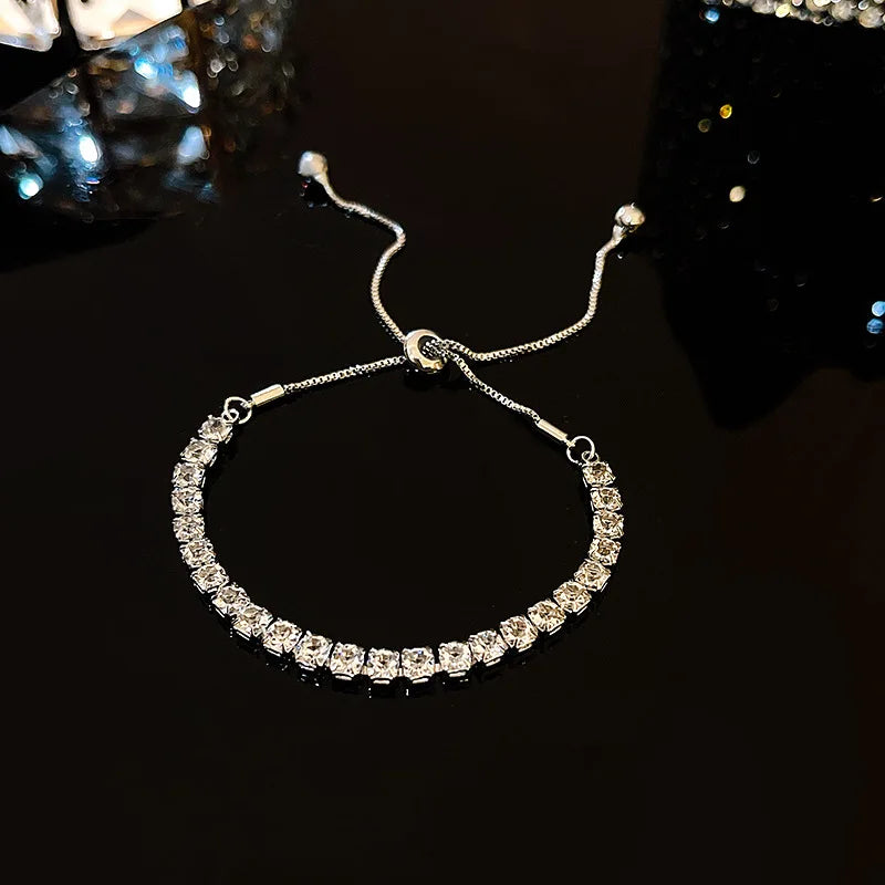 Cubic Zirconia Gold Tennis Bracelet