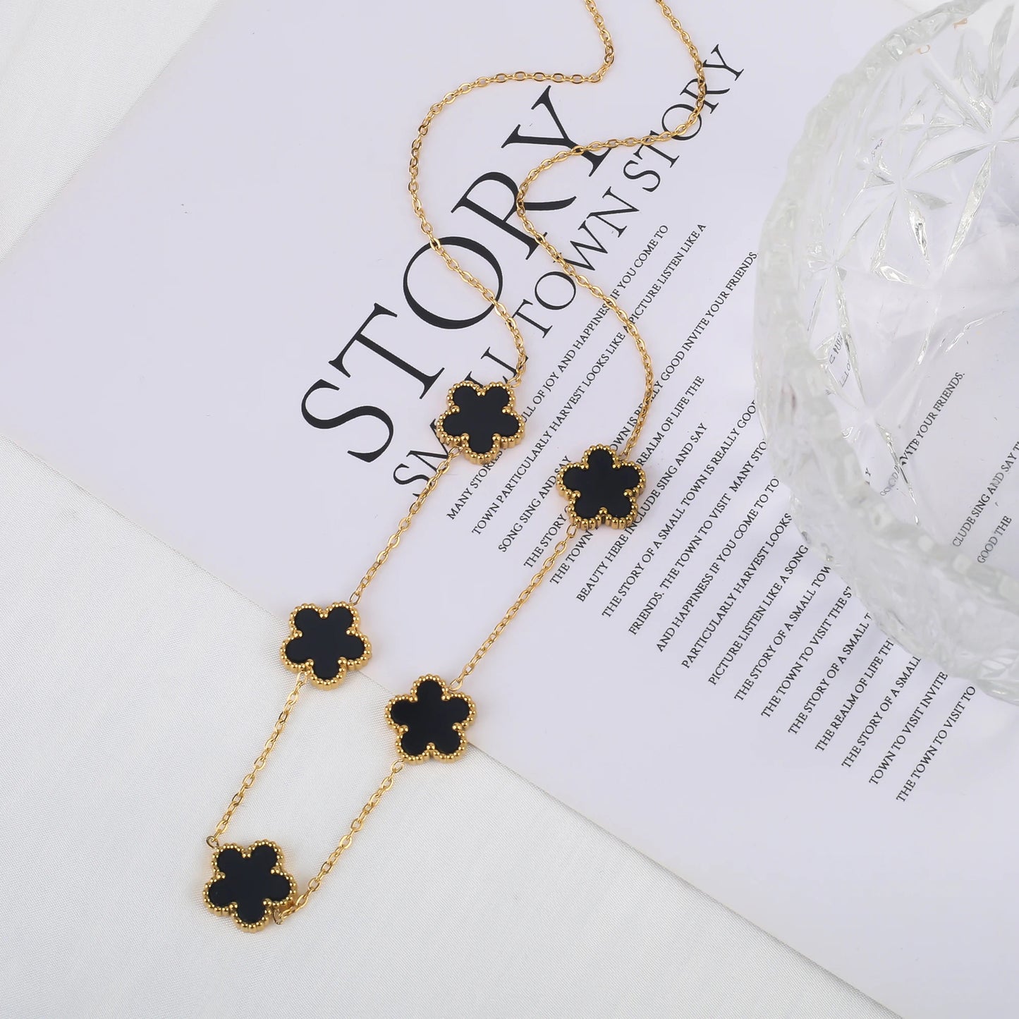 Adjustable Five-Leaf Clover Bracelet