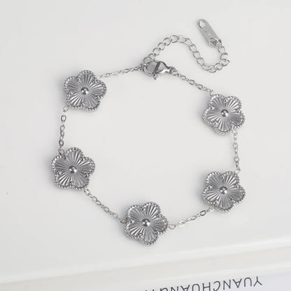 Adjustable Five-Leaf Clover Bracelet