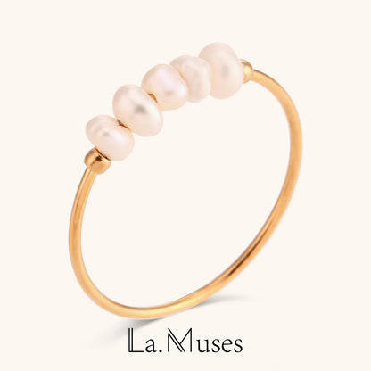 Elegant Freshwater Pearl Gold Ring