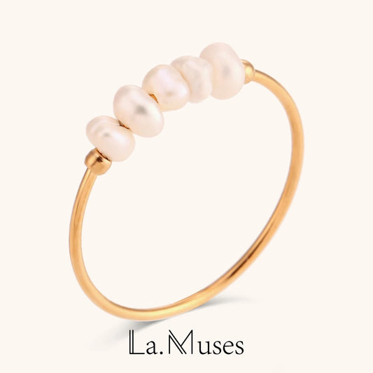 Elegant Freshwater Pearl Gold Ring