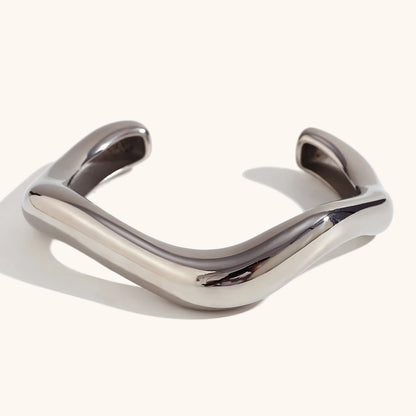 Exaggerated Irregular Liquid Open Bangle