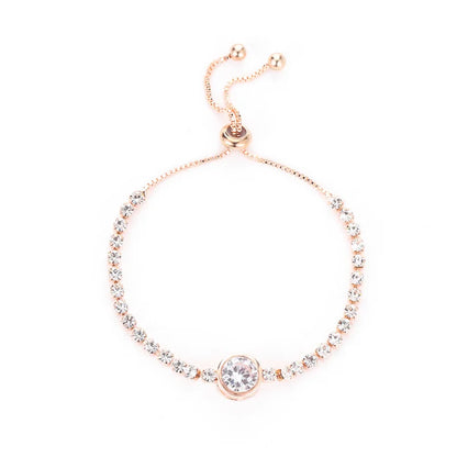 Cubic Zirconia Gold Tennis Bracelet
