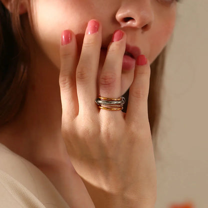 Multi-Layer Mixed Color Zircon Ring