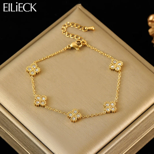 Flower Clover Stainless Steel Bracelet