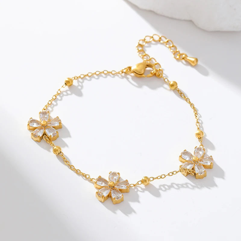 Flower Clover Stainless Steel Bracelet