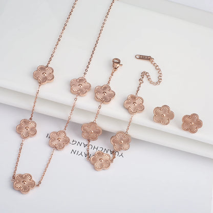 Adjustable Five-Leaf Clover Bracelet